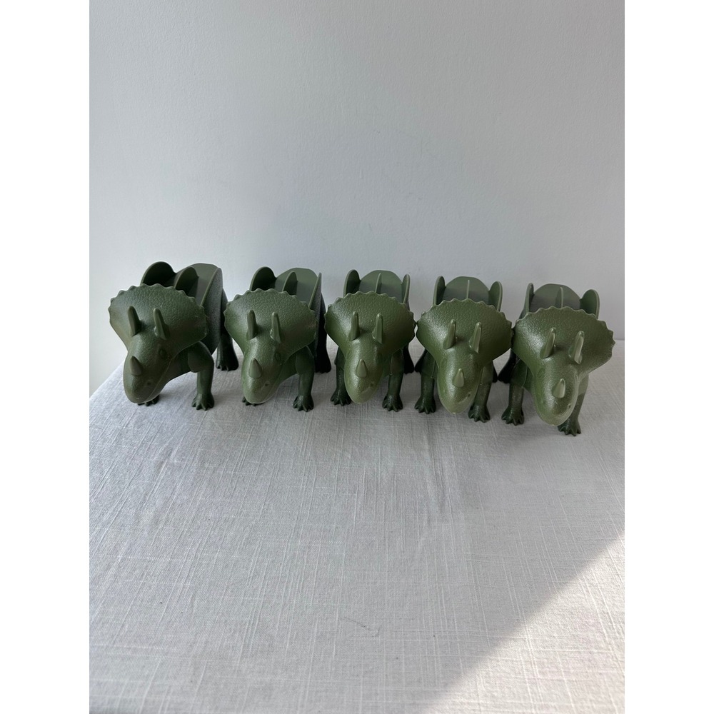 Set of 5 Funwares TriceraTaco Dinosaur Taco Holders Olive Green Kids Kitchen - Picture 4 of 7
